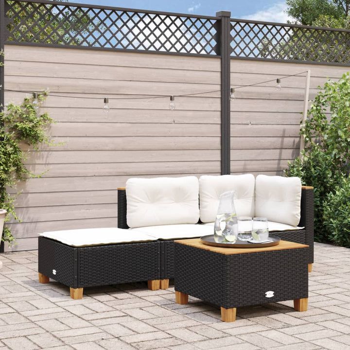 Gartenhocker Mit Kissen 63,5X56X32 Cm Poly Rattan