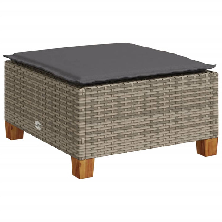 Gartenhocker Mit Kissen 63,5X56X32 Cm Poly Rattan