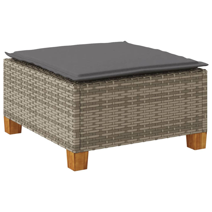 Gartenhocker Mit Kissen 63,5X56X32 Cm Poly Rattan