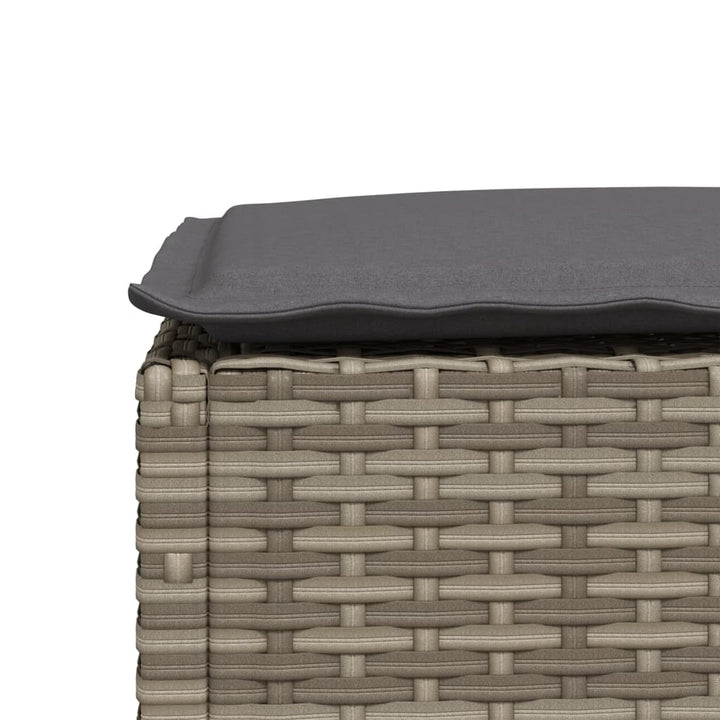 Gartenhocker Mit Kissen 63,5X56X32 Cm Poly Rattan