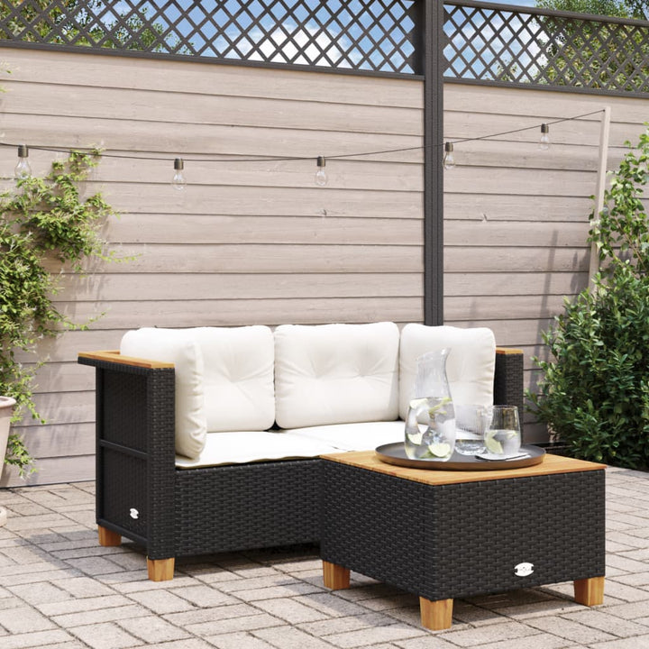 Gartensofa Ohne Armlehnen Mit Kissen Poly Rattan