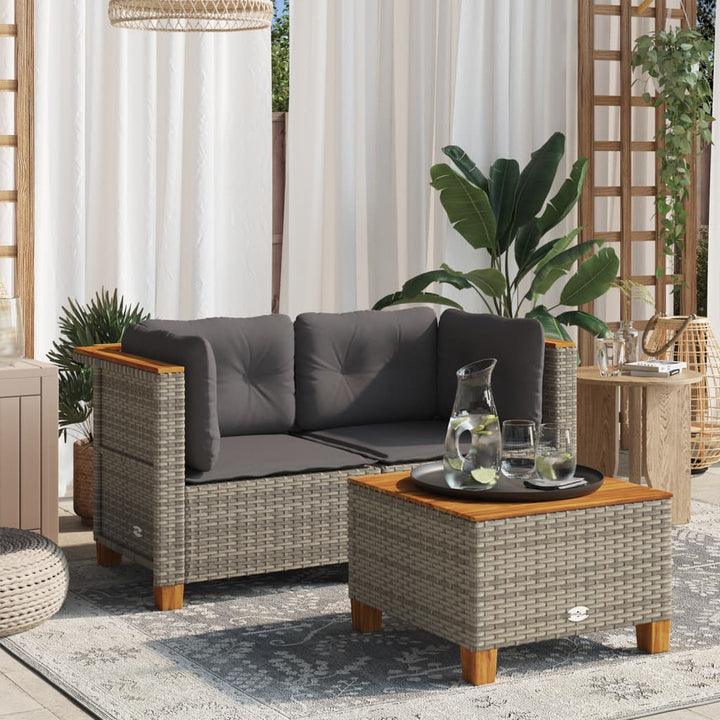 Gartensofa Ohne Armlehnen Mit Kissen Poly Rattan