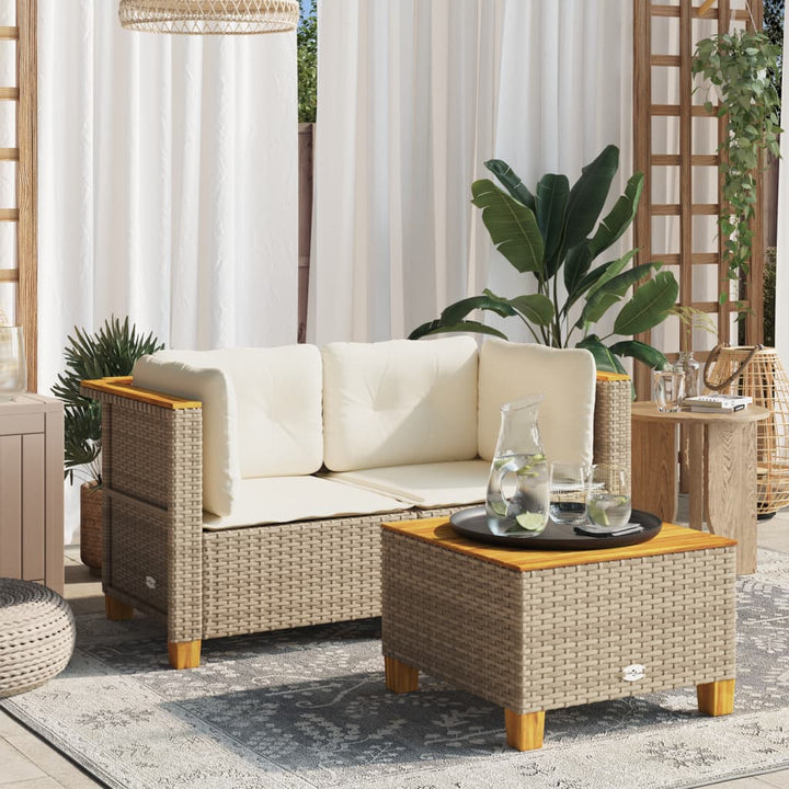 Gartensofa Ohne Armlehnen Mit Kissen Poly Rattan