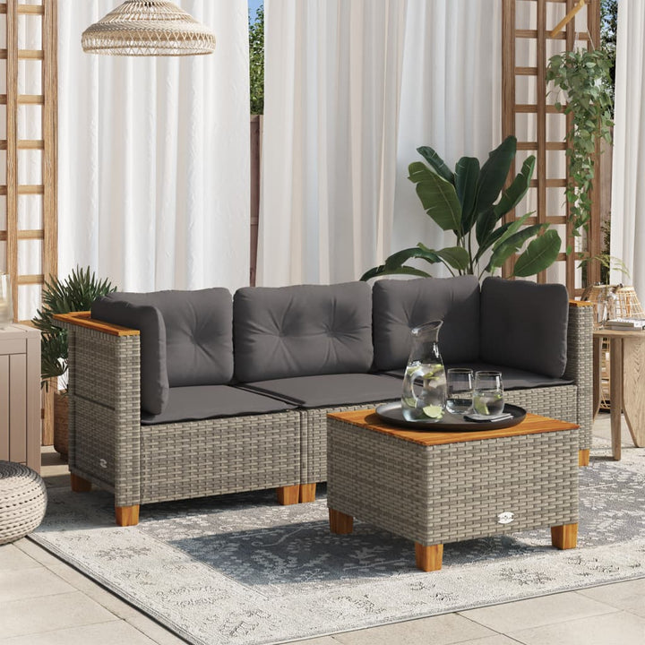 Gartensofa Ohne Armlehnen Mit Kissen Poly Rattan