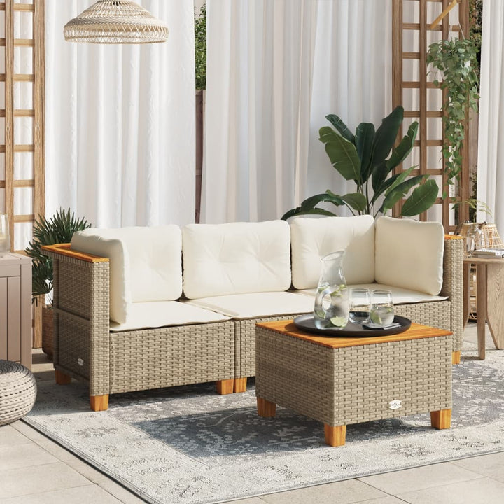 Gartensofa Ohne Armlehnen Mit Kissen Poly Rattan