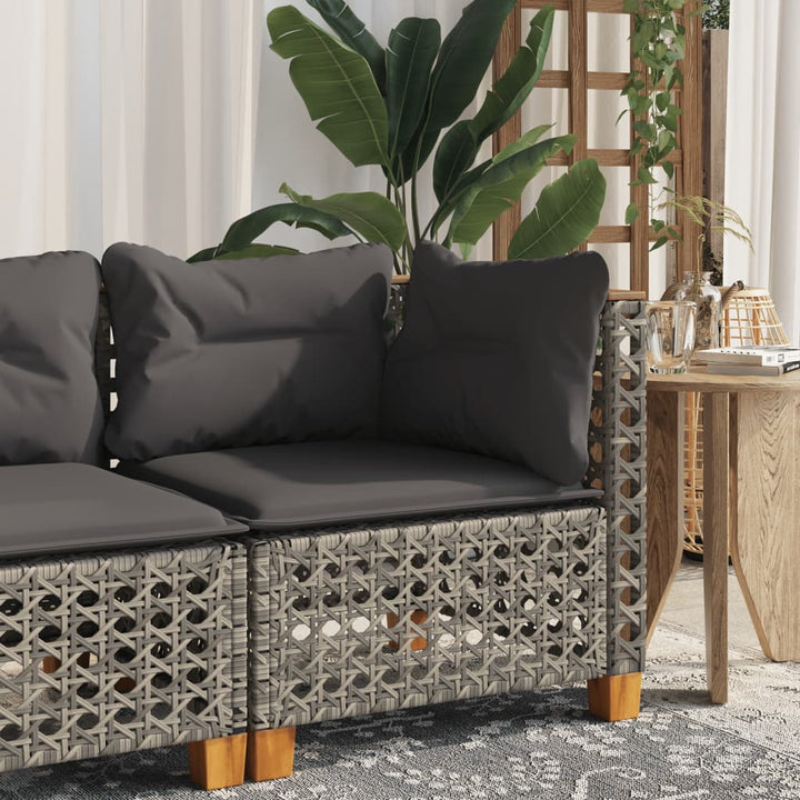 Gartensofa Ohne Armlehnen Mit Kissen Poly Rattan