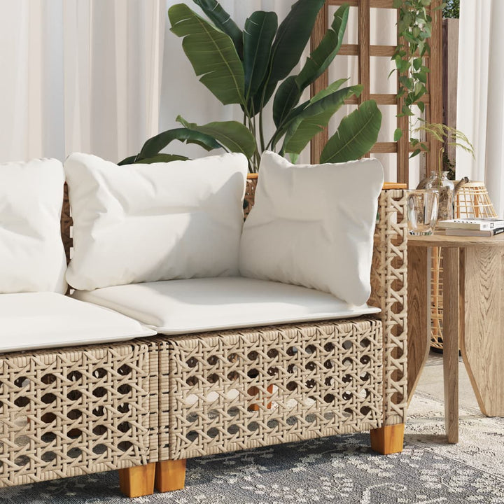 Gartensofa Ohne Armlehnen Mit Kissen Poly Rattan