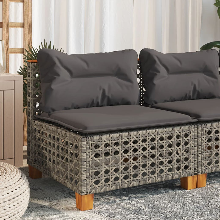 Gartensofa Ohne Armlehnen Mit Kissen Poly Rattan