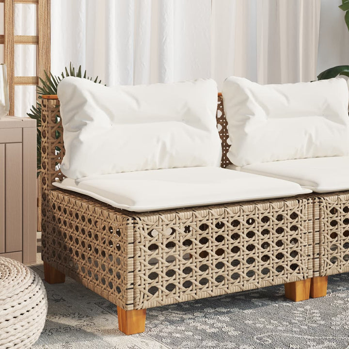 Gartensofa Ohne Armlehnen Mit Kissen Poly Rattan