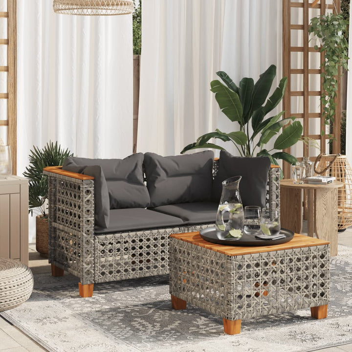 Gartensofa Ohne Armlehnen Mit Kissen Poly Rattan