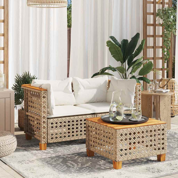 Gartensofa Ohne Armlehnen Mit Kissen Poly Rattan