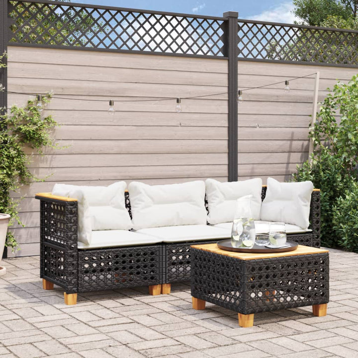 Gartensofa Ohne Armlehnen Mit Kissen Poly Rattan