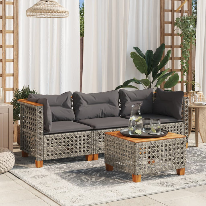 Gartensofa Ohne Armlehnen Mit Kissen Poly Rattan