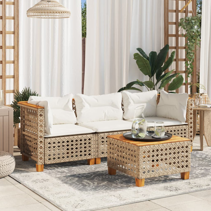 Gartensofa Ohne Armlehnen Mit Kissen Poly Rattan