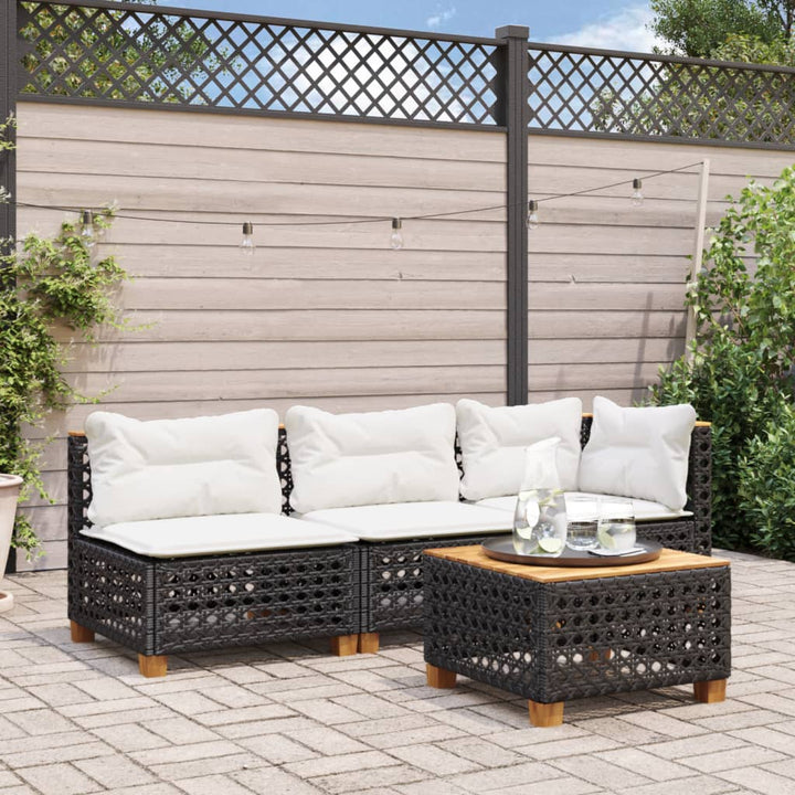 Gartensofa Ohne Armlehnen Mit Kissen Poly Rattan