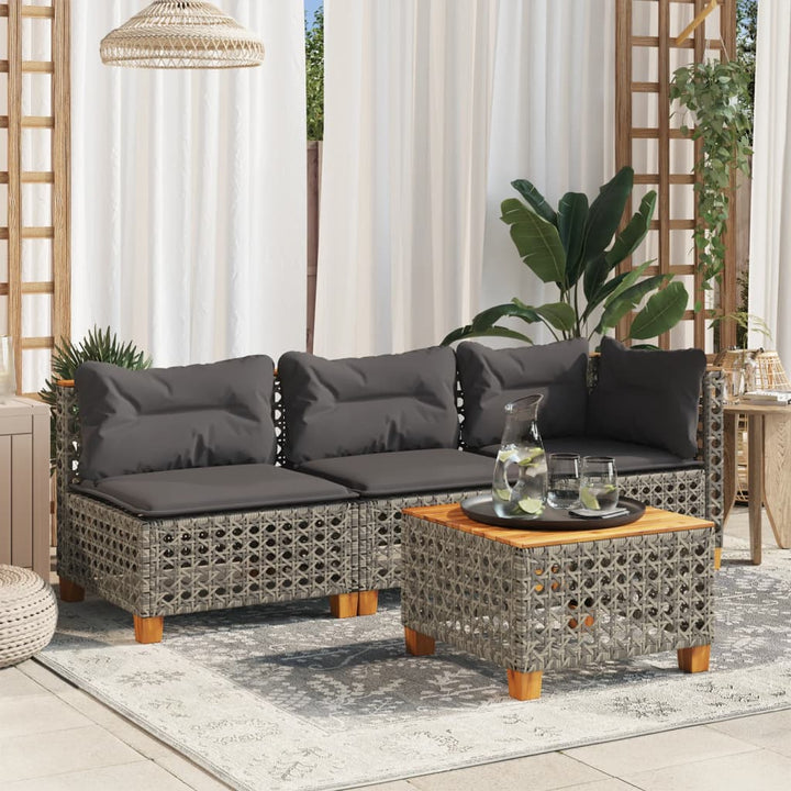 Gartensofa Ohne Armlehnen Mit Kissen Poly Rattan