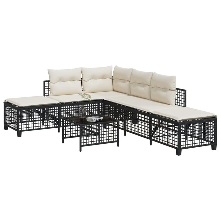 3-Tlg. Garten-Ecksofa-Set Mit Kissen Poly Rattan