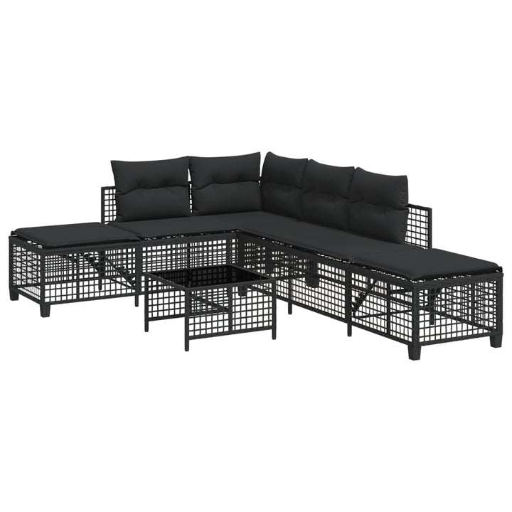 3-Tlg. Garten-Ecksofa-Set Mit Kissen Poly Rattan