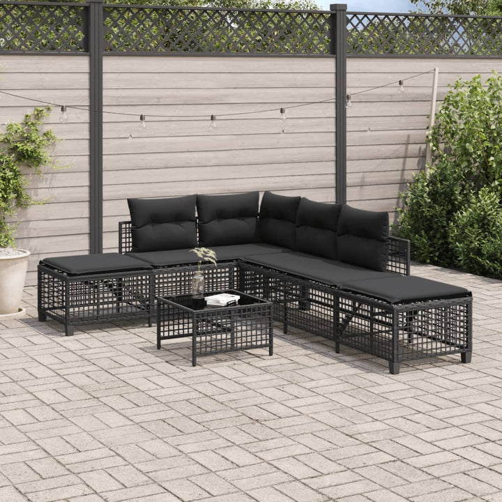 3-Tlg. Garten-Ecksofa-Set Mit Kissen Poly Rattan