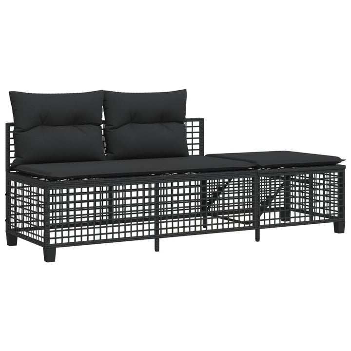 3-Tlg. Garten-Ecksofa-Set Mit Kissen Poly Rattan