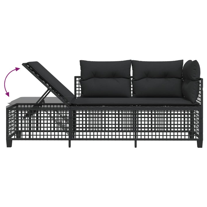 3-Tlg. Garten-Ecksofa-Set Mit Kissen Poly Rattan