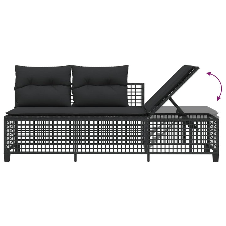 3-Tlg. Garten-Ecksofa-Set Mit Kissen Poly Rattan