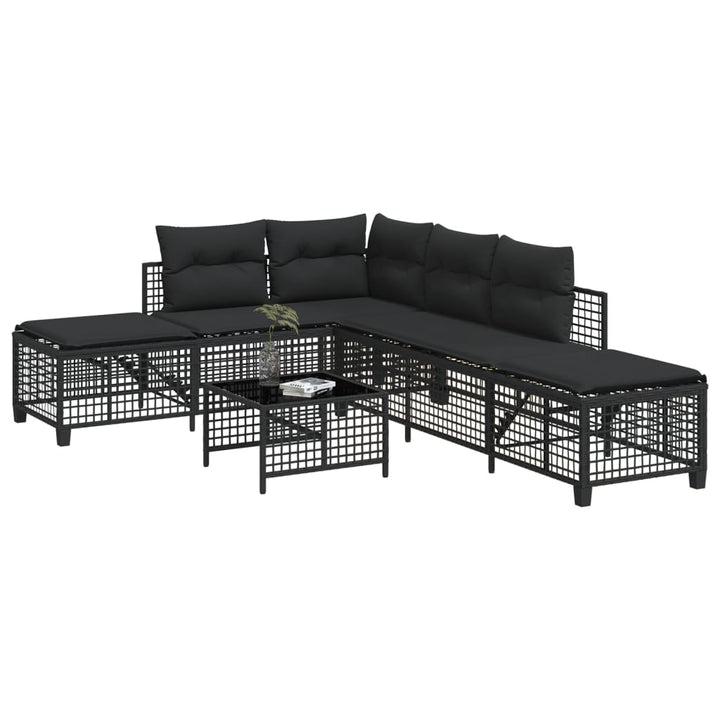 3-Tlg. Garten-Ecksofa-Set Mit Kissen Poly Rattan