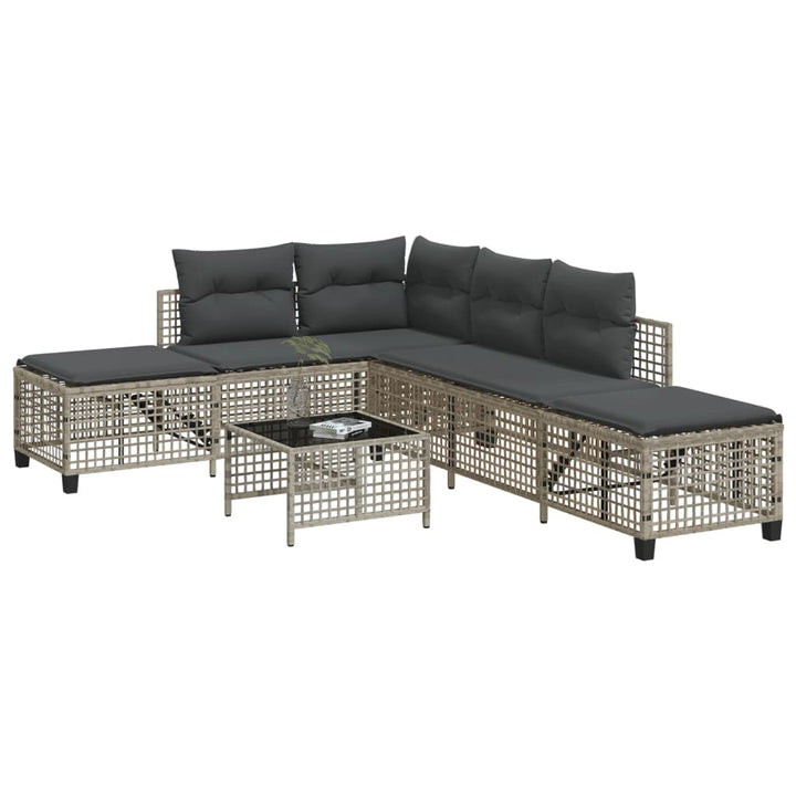 3-Tlg. Garten-Ecksofa-Set Mit Kissen Poly Rattan