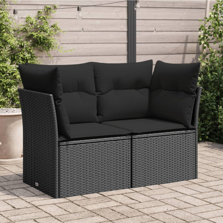 Gartensofa Mit Kissen Beige Poly Rattan