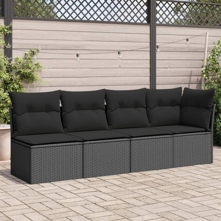 Gartensofa Mit Kissen Beige Poly Rattan