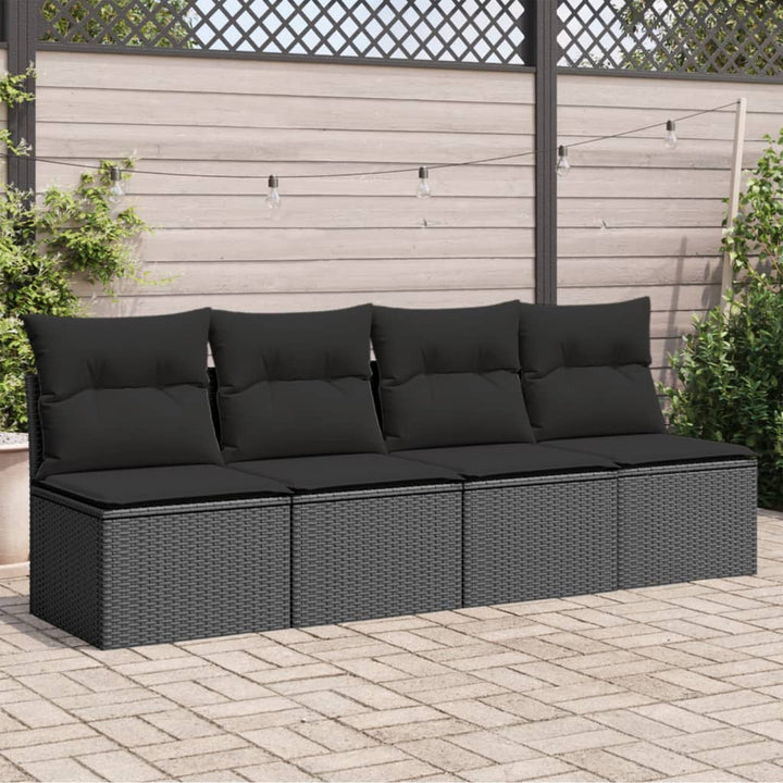 Gartensofa Mit Kissen Beige Poly Rattan