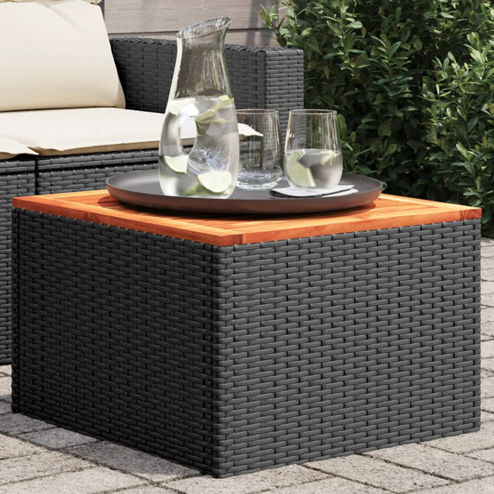 Gartentisch 55X55X37 Cm Poly Rattan Und Akazien