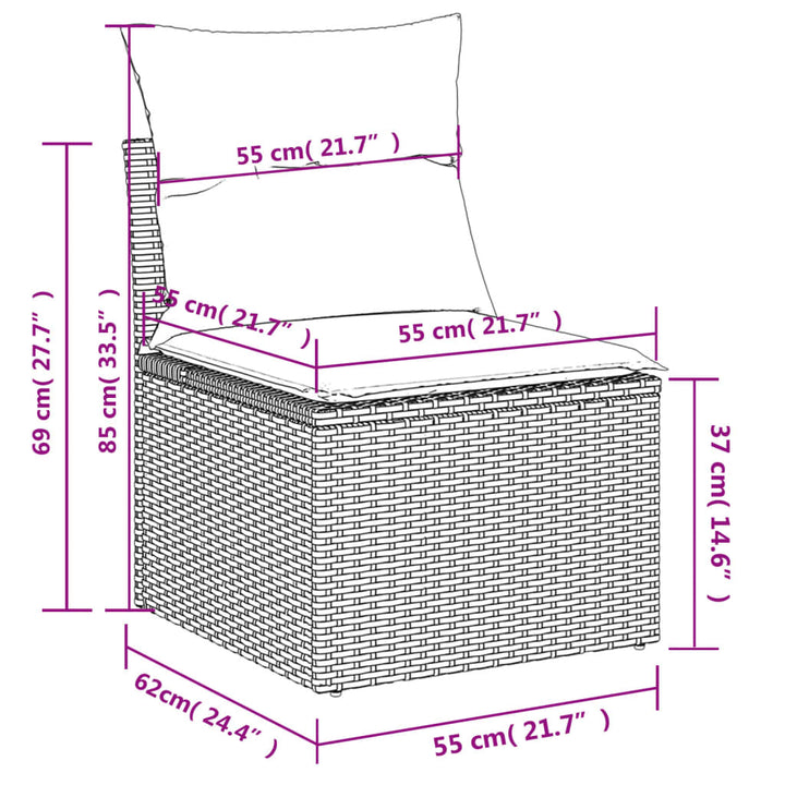 Gartensessel Ohne Armlehnen Mit Kissen Poly Rattan