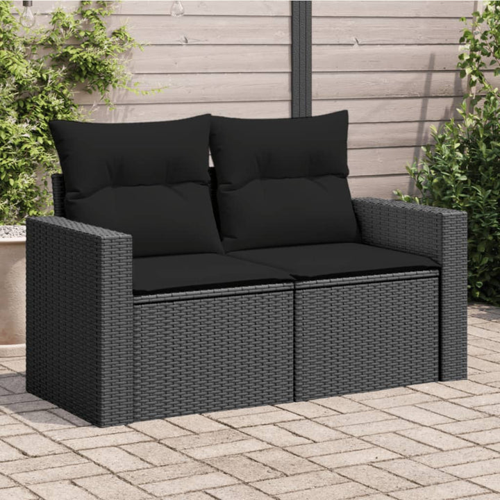 Gartensofa Mit Kissen 2-Sitzer Beige Poly Rattan