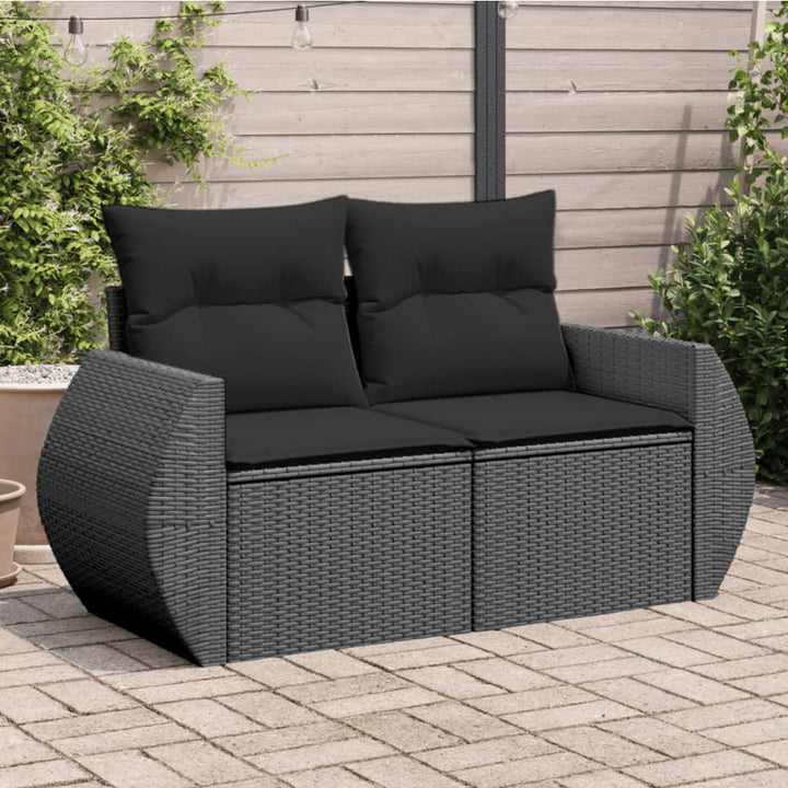 Gartensofa Mit Kissen 2-Sitzer Poly Rattan