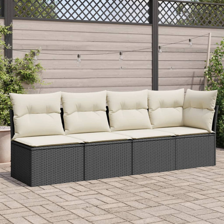 Gartensofa Mit Kissen Beige Poly Rattan