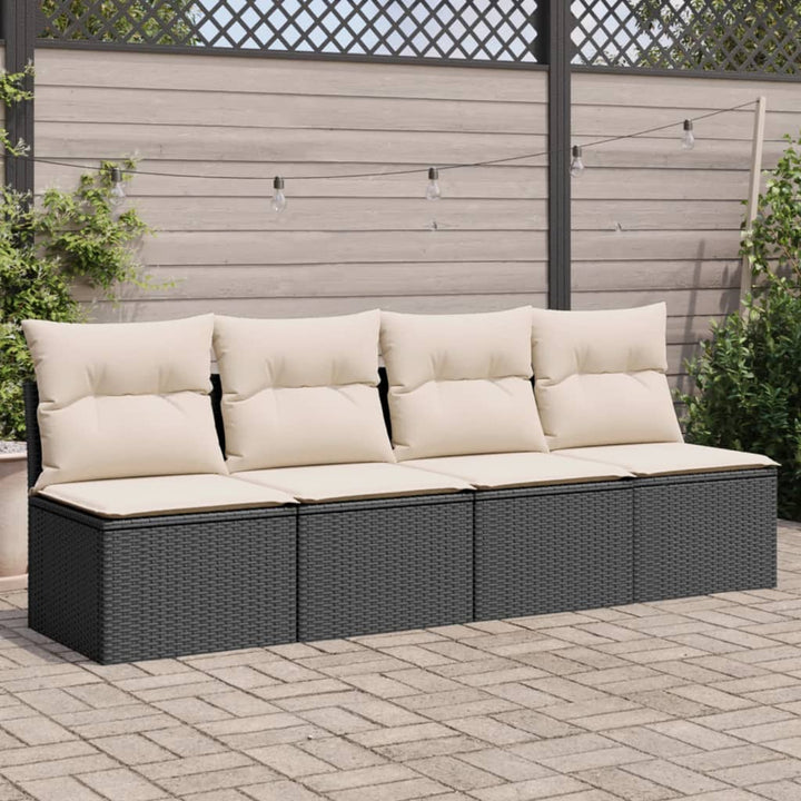 Gartensofa Mit Kissen Beige Poly Rattan