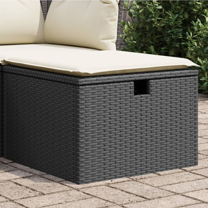 Gartenhocker Mit Kissen Beige 55X55X37 Cm Poly Rattan