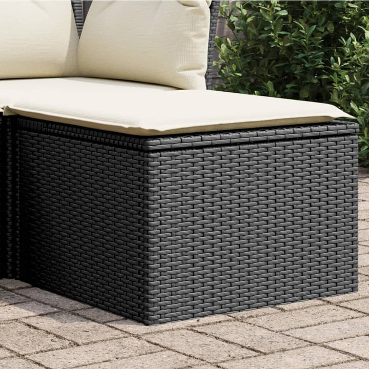 Gartenhocker Mit Kissen Beige 55X55X37 Cm Poly Rattan