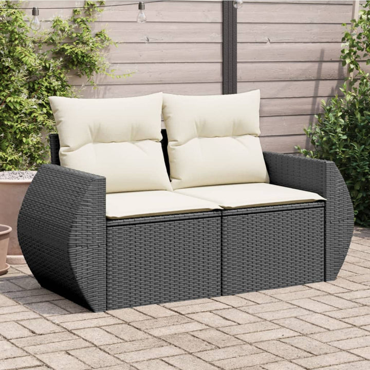 Gartensofa Mit Kissen 2-Sitzer Poly Rattan