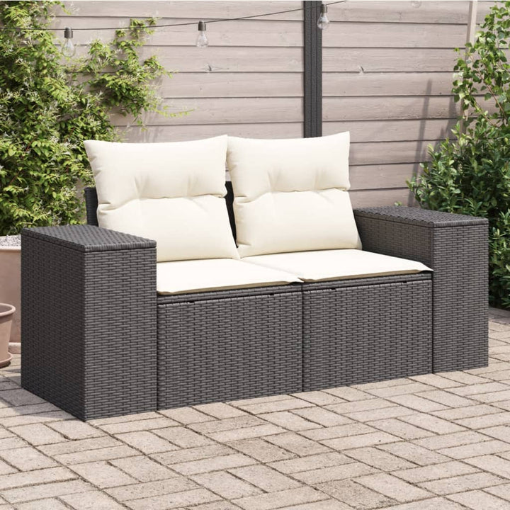 Gartensofa Mit Kissen 2-Sitzer Poly Rattan