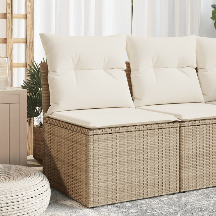 Gartensofa Mit Kissen Beige Poly Rattan