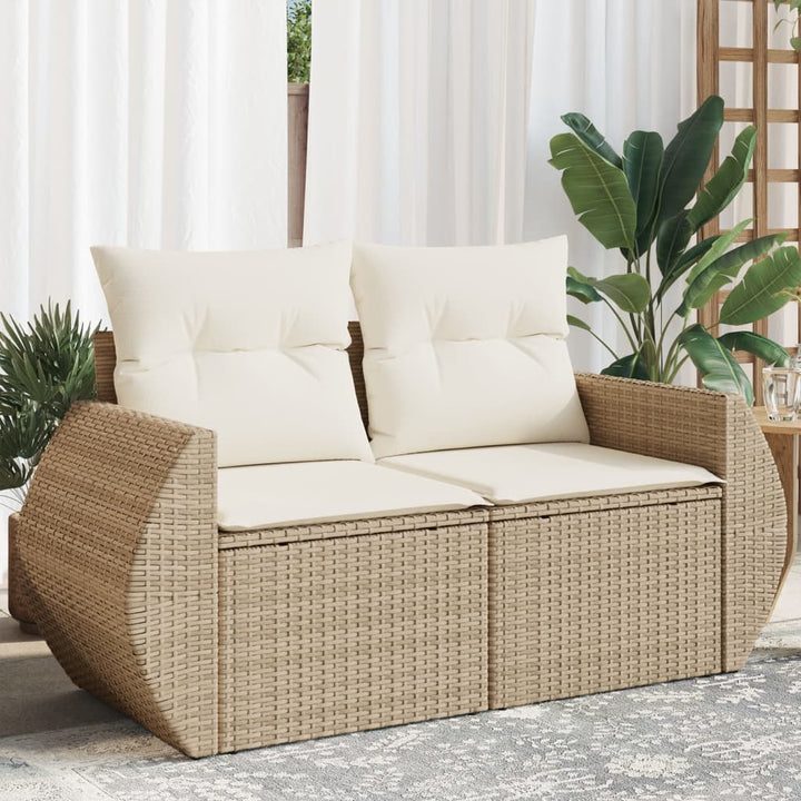 Gartensofa Mit Kissen 2-Sitzer Poly Rattan