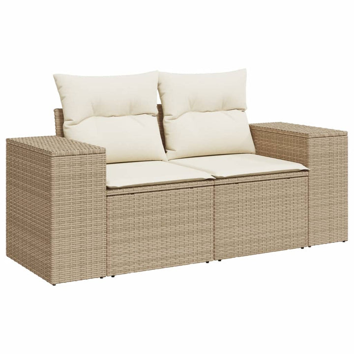 Gartensofa Mit Kissen 2-Sitzer Poly Rattan