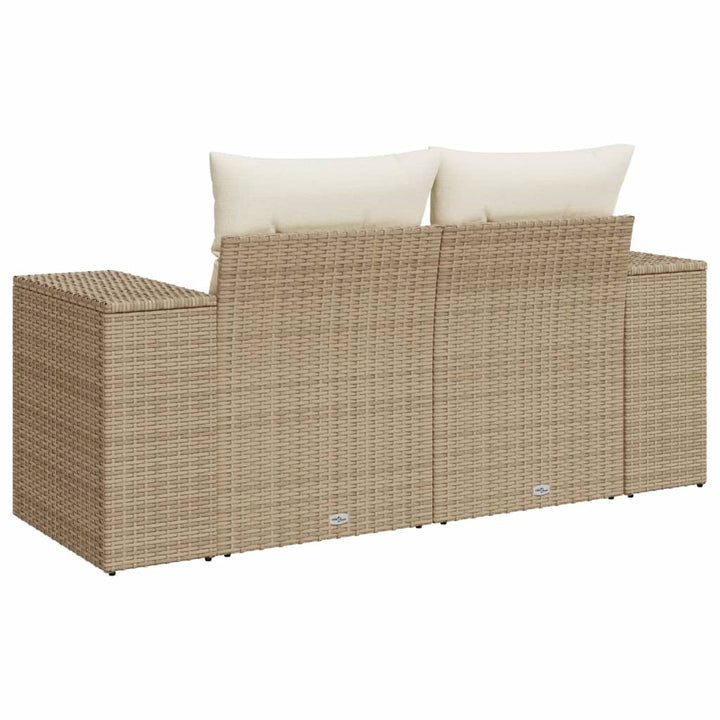 Gartensofa Mit Kissen 2-Sitzer Poly Rattan