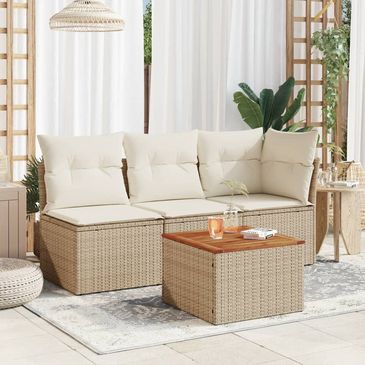 Gartentisch 55X55X37 Cm Poly Rattan Und Akazien