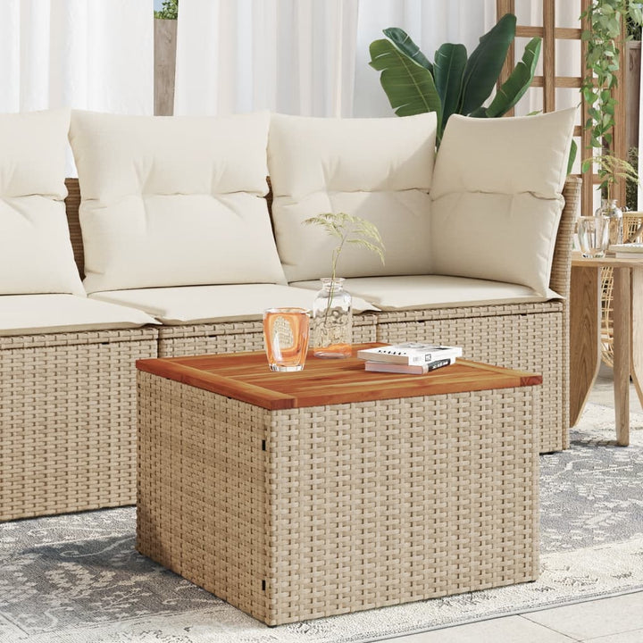 Gartentisch 55X55X37 Cm Poly Rattan Und Akazien