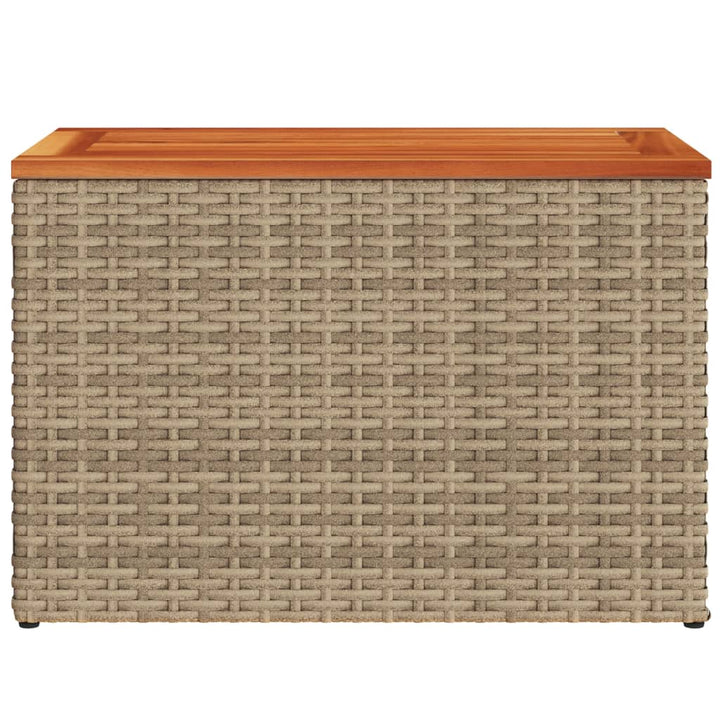 Garten-Beistelltische 2 Stk. 55X34X37 Cm Poly Rattan Holz