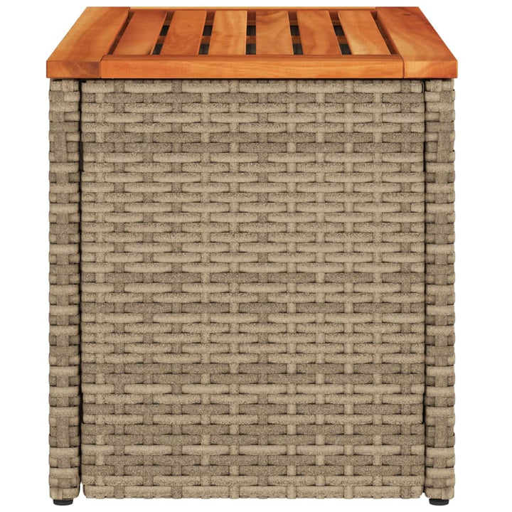 Garten-Beistelltische 2 Stk. 55X34X37 Cm Poly Rattan Holz