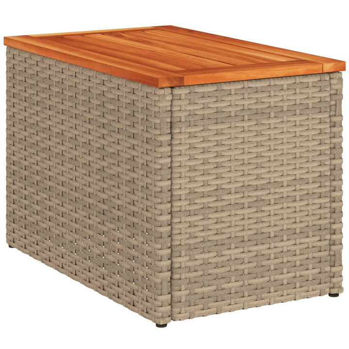 Garten-Beistelltische 2 Stk. 55X34X37 Cm Poly Rattan Holz